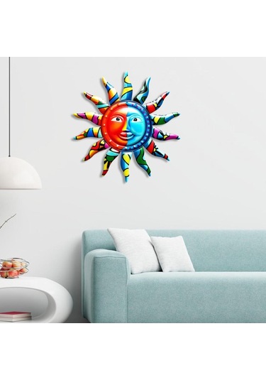 Suntek Renkli Metal Güneş Duvar Dekoru Asılı Mutfak Çit