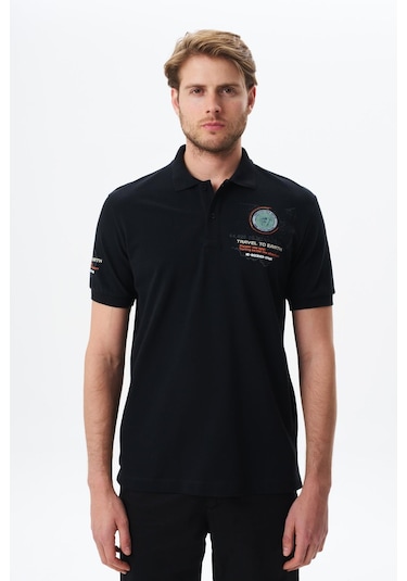 Arma Erkek Regular Fit Baskılı % 100 Pamuk Pike Polo Yaka Tişört Y29374355102 Siyah
