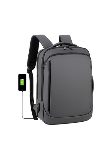 Yifomall Koyu Gri 15.6 İnç İş Çantası - Çok Fonksiyonlu Bilgisayar Sırt Çantası, Logolu Özel Tasarım, Dayanıklı Malzeme, İş Seyahat İçin Gri
