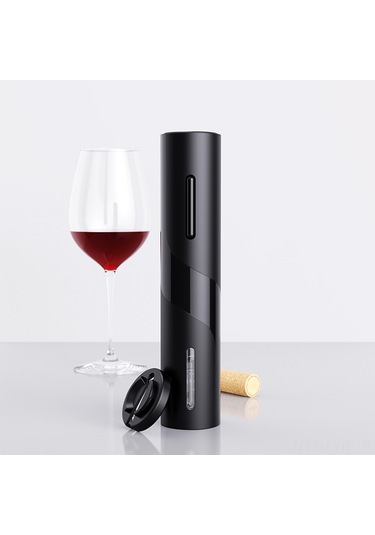 Ranyeek Siyah Akıllı Şarap Açıcı - Pilli Otomatik Wine Opener, Hızlı Ve Hijyenik Kullanım, Foil Kestiği İçerir Piller Dahil Değil Siyah