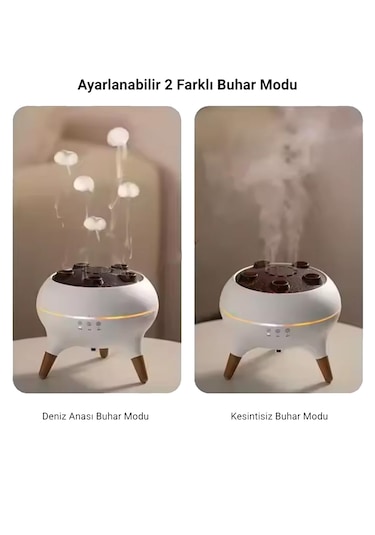 Dinamik Denizanası Hava Nemlendirici Ve Esansiyel Yağ Difüzörü - Çok Fonksiyonlu - 7 Renk Işık
