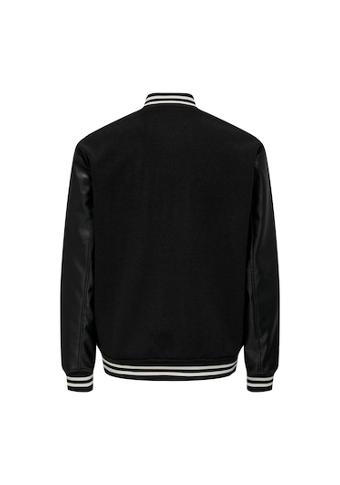 Only & Sons Erkek Düğmeli Siyah Kolej Ceket - 22026189 001