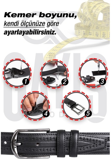 Özel Oval Kutulu Hakiki Manda Derisi Klasik Siyah Erkek Kemeri Hediyelik - Çeyizlik Kemer Siyah