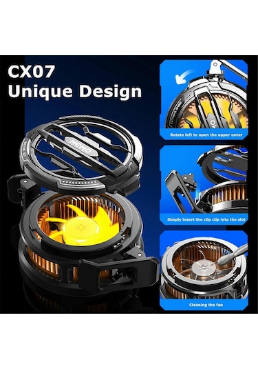 Memo Cx07 15w Manyetik & Arka Klipsli Android Oyun Ve Pubg İçin Yarı İletken Telefon Soğutucu