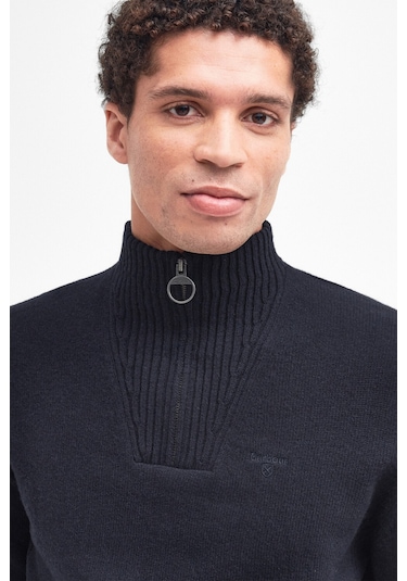 Barbour Essential Lambswool Half Zip Kazak Ny71 Navy Lacivert