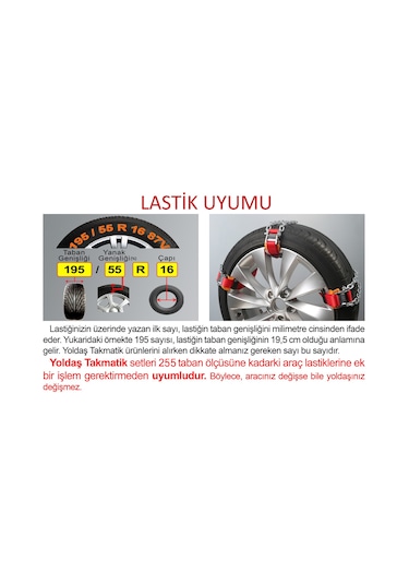 Yoldaş Takmatik 8'li GOLD Kar Zinciri Takmatik Zincir