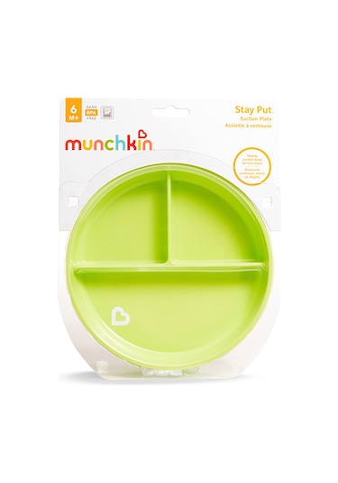 Munchkin Sabit Vakumlu Beslenme Tabağı 6+ Ay Yeşil