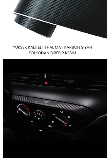 Hyundai Bayon İç Trim Set Mat Karbon Siyah / Ayna Katlama Butonlu