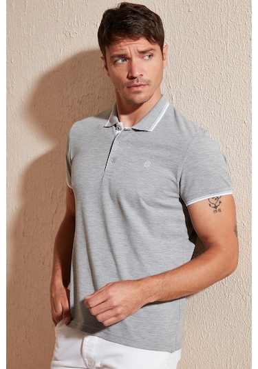 Buratti Pamuklu Slim Fit Şerit Detaylı Düğmeli Polo Yaka 5'Li Paket Erkek T Shirt 5902118S5 Siyah-Vişne-Gri Melanj-Vizon-Lacivert-Bordo