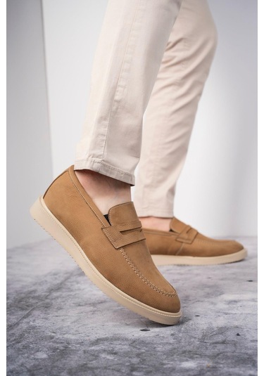 Muggo Jones Garantili Erkek Günlük Klasik Hakiki Deri Casual Rahat Ortopedik Ayakkabı Bej