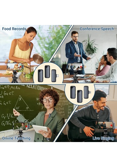 Yaka Mikrofonu Şarj Kutusu İle Canlı Röportaj İçin 2.4g Kablosuz