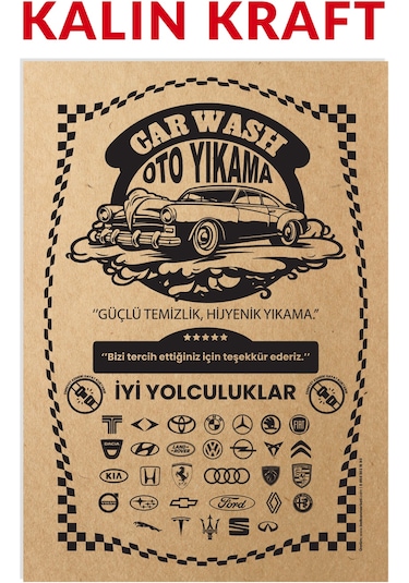 Kraft 120 G 35x50 CM Kalın Oto Dikey Paspas Kağıdı 100 Adet