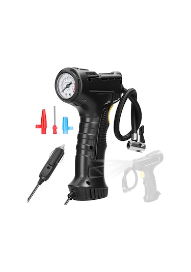 Teltree 12v 120w Arabalar İçin El Tipi Hızlı Lastik Şişirici, Led Işıklı, Portatif Abs Mini Kompresör