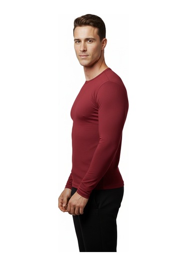 DeepSEA Bordo Dar Kalıp Likralı %90 Pamuk Erkek Sweatshirt – Vücuda Oturan İnce Penye Sweat 2300423 DeepSEA Bordo Dar Kalıp Likralı %90 Pamuk Erkek Sweatshirt – Vücuda Oturan İnce Penye Sweat 2300423