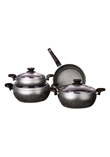 7 Parça Güveç Tencere Seti Bakalit Saplı