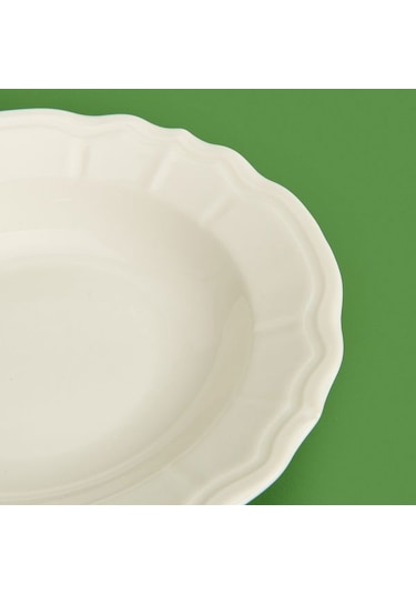 Tulu Porselen Tiffany Yemek Tabağı - Krem - 21 Cm Krem