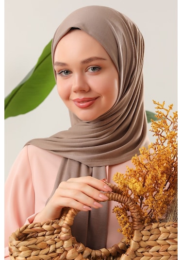 Melodi Scarf Tesettür Penye Şal Bej BEj