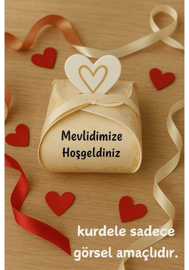 25 Adet Mevlid Kutusu -lokum Kutusu - Mevlidimize Hoşgeldiniz - Hediye Kutusu - Çikolata Kutusu