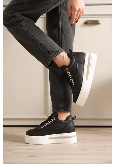 Trendella Siyah Kadın Gizli Topuklu Sneaker Tr04ms01a Beyaz