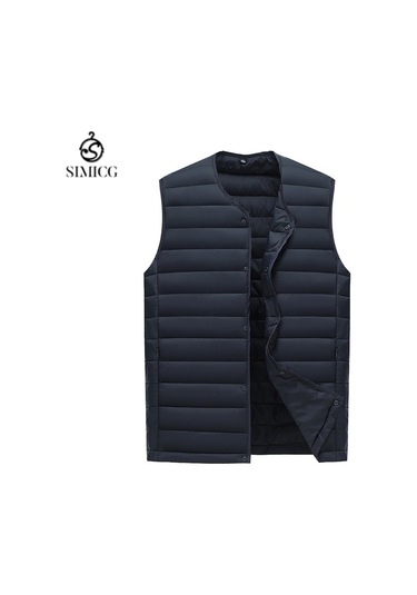 Erkek Kaz Tüyü Dolgulu Pamuklu Yelek, Dış Giyim, Sonbahar Ve Kış, İç Giyim, Isı Üreten Yelek, Kolsuz Pamuklu Ceket Olarak Kullanıma Uygun Lacivert