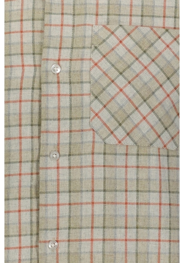 Finesuits Erkek Flanel Gömlek 2422204061.mlcr Açık Yeşil