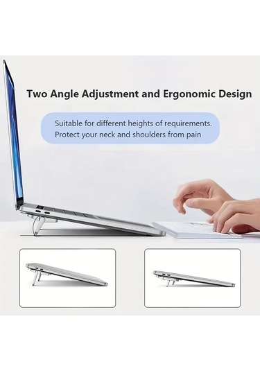 Srfn Ticaret Kademeli Taşınabilir Notebook Yükseltici Standı Gümüş