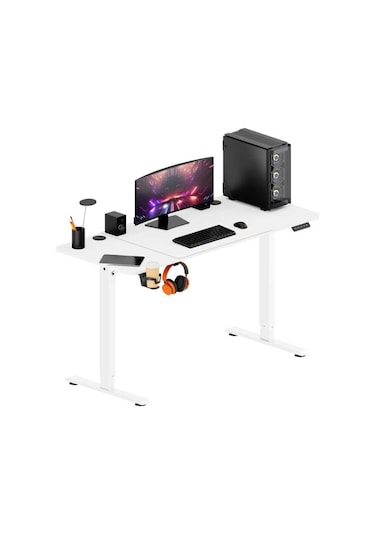 Adore Gaming Maestro-x Yükseklik Ayarlı Oyuncu Masası - Beyaz 140x72-117x60 Cm Beyaz