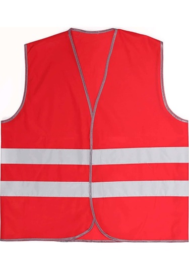 Bestguard Işçi Tipi Reflektörlü Kırmızı Ikaz Yeleği 10 Adet