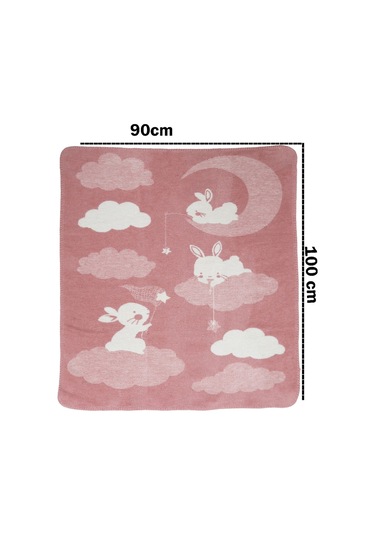Yumuşak Bebek Çocuk Battaniyesi Mevsimlik 90x100 Cm Pembe