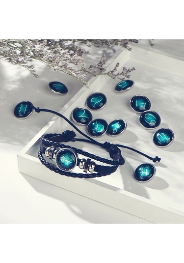 Xindoker Gümüş Renkli İkizler Burcu Deri Bilezik - El Dokuma Vintage Tasarım, Ayarlanabilir Uzunluk, Unik Özelliklerinizi Yansıtan Astoloji Aksesuarı Diğer