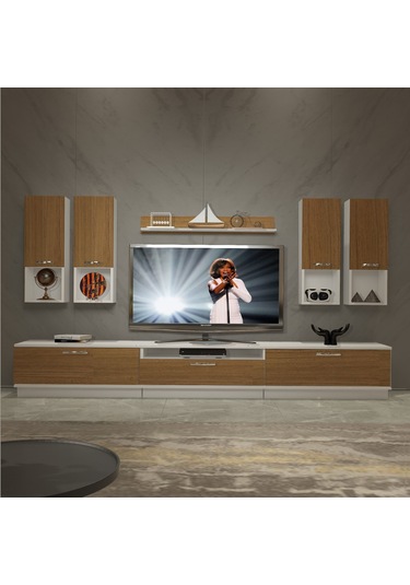 Decoraktiv Trendstyle 8da Mdf Tv Ünitesi Tv Sehpası Beyaz - Ceviz