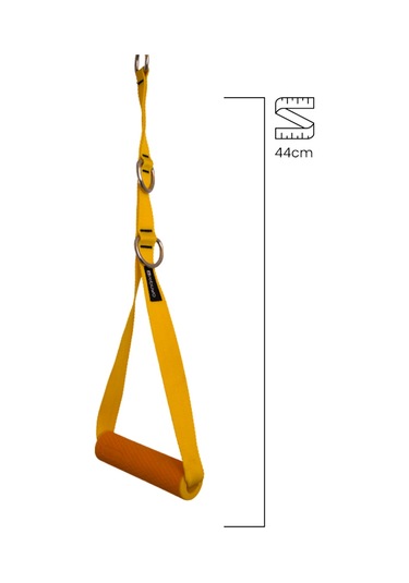 Rebuwo 3 Kademeli Ayarlanabilir Cable Cross Elciği 1 Çift - Turuncu Tutacaklı Sarı Fitness Ağırlık Çekiş / Reformer Egzersiz Aparatı 44cm