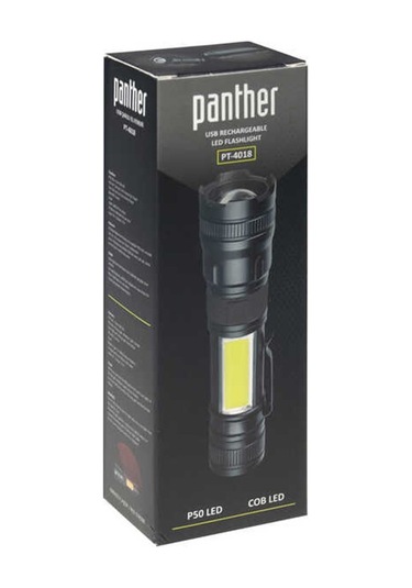 Panther Pt-4018 Şarjlı El Feneri Siyah
