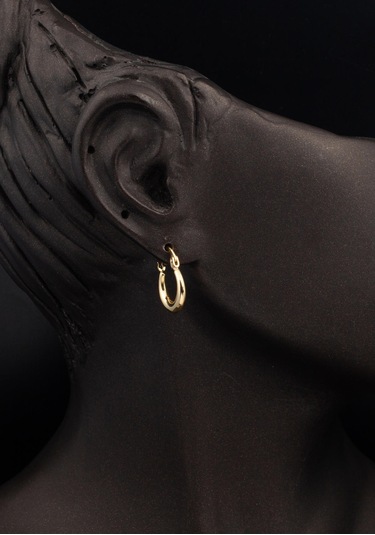 Bilezikci Hilal Halka Altın Küpe Sarı Altın