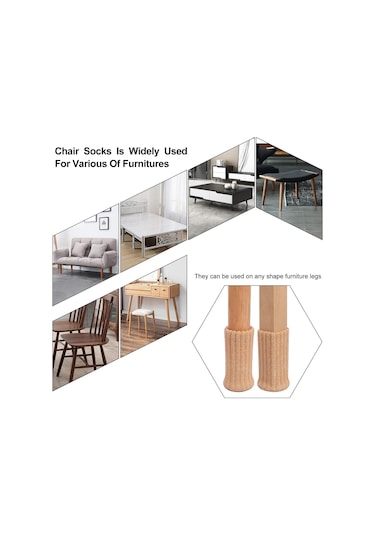24 Adet - Sandalye Ayakları, Mobilya Ayakları İçin Haki Renkli Sandalye Çorabı, Kaymaz Pedler, 4"-7cm Çapındaki Sandalye Ayaklarına Uygundur Diğer