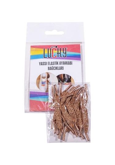 Lucky Yassı Esnek Pratik Elastik Ayakkabı Bağcık 1 Çift 12 Parça 001