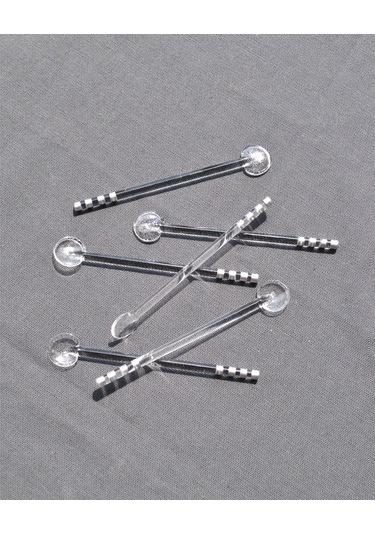 6'lı Gümüş Simli Cam Çay Kaşığı