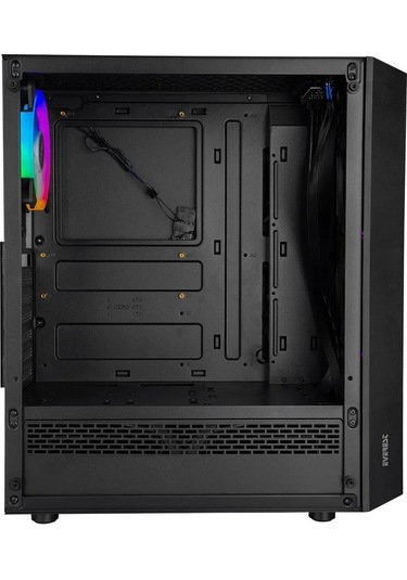 Everest Bumpy 4 12cm Rgb Fan 600w Apfc Tempered Camlı Atx Mid-t Gaming Oyuncu Kasası