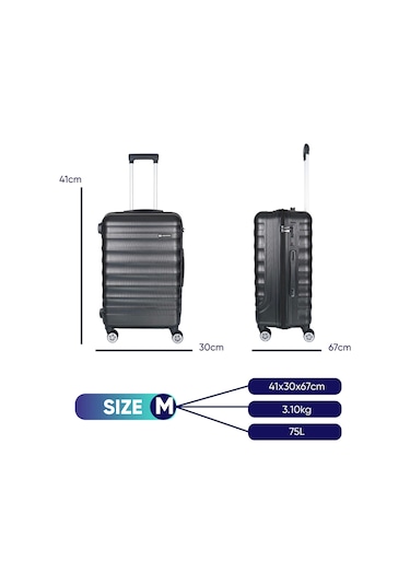 Vegmann Delphin Siyah Orta Boy Valiz Siyah