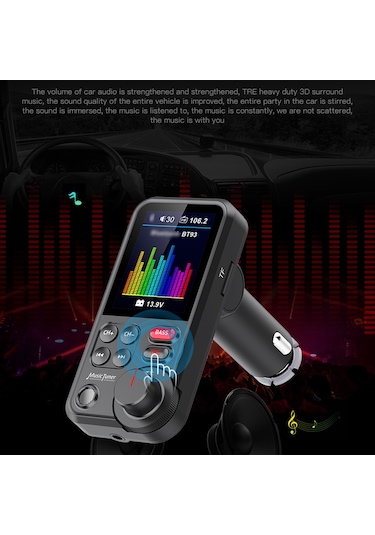 Suofeng Araç İçin Akıllı Bluetooth Mp3 Çalar - Fm Vericili, Usb Şarj, Hd Ses, El Serbest Konuşma