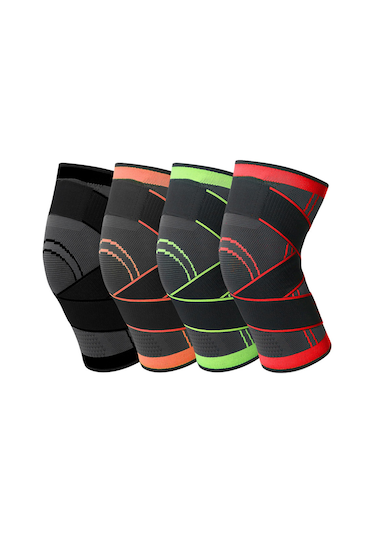 Yuntech01 Sporcu Dizlik - Esnek Ve Nefes Alabilir Basınçlı Diz Koruma Çift Paket Kırmızı