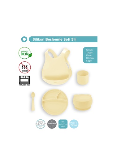 Mellow Yellow Beşli Set Önlük+tabak+kase+bardak+kaşık