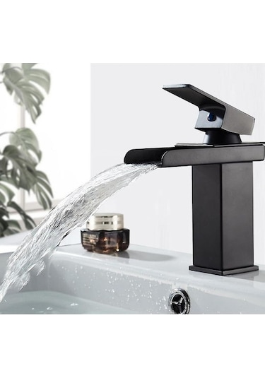 Musluk Sıcak Ve Soğuk Su Musluk Siyah Şelale