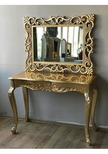Dresuar Aslan Ayak Model Kayın Torna Parlak Gold Lake Çekmece Ayna Lüx Oyma Gold Dresuar Aslan Ayak Model Kayın Torna Parlak Gold Lake Çekmece Ayna Lüx Oyma Gold