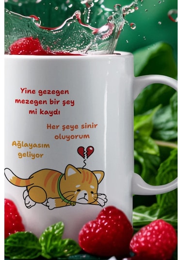 Ağlayasım Geliyor Baskılı Eğlenceli Hediyelik Beyaz Kupa Bardak