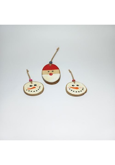 Noelbaba Figürlü Ahşap Yılbaşı Süsü 01