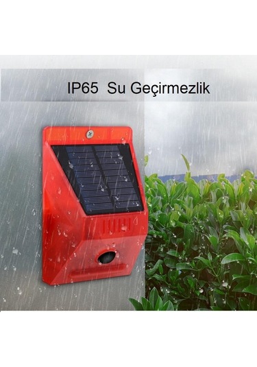 Upway Güneş Enerjili Solar Sesli Alarm Sistemi 129 Db Sesli Pır Hareket Sensörlü Kumandalı