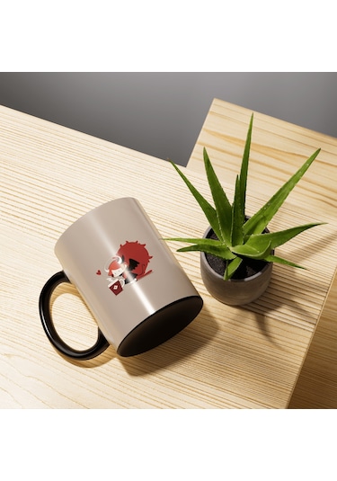 Inksyncstudios Elinde Kahve Olan Küçük Şeytan Kupa, Mug 001