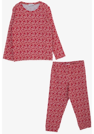 Macawı Kız Çocuk Pijama Takımı Karışık Desenli 3-7 Yaş, Pembe-pembe Pembe