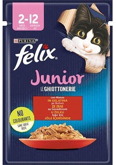 Felix Junior Sığır Etli Yavru Kedi Pouch 12x85 Gr